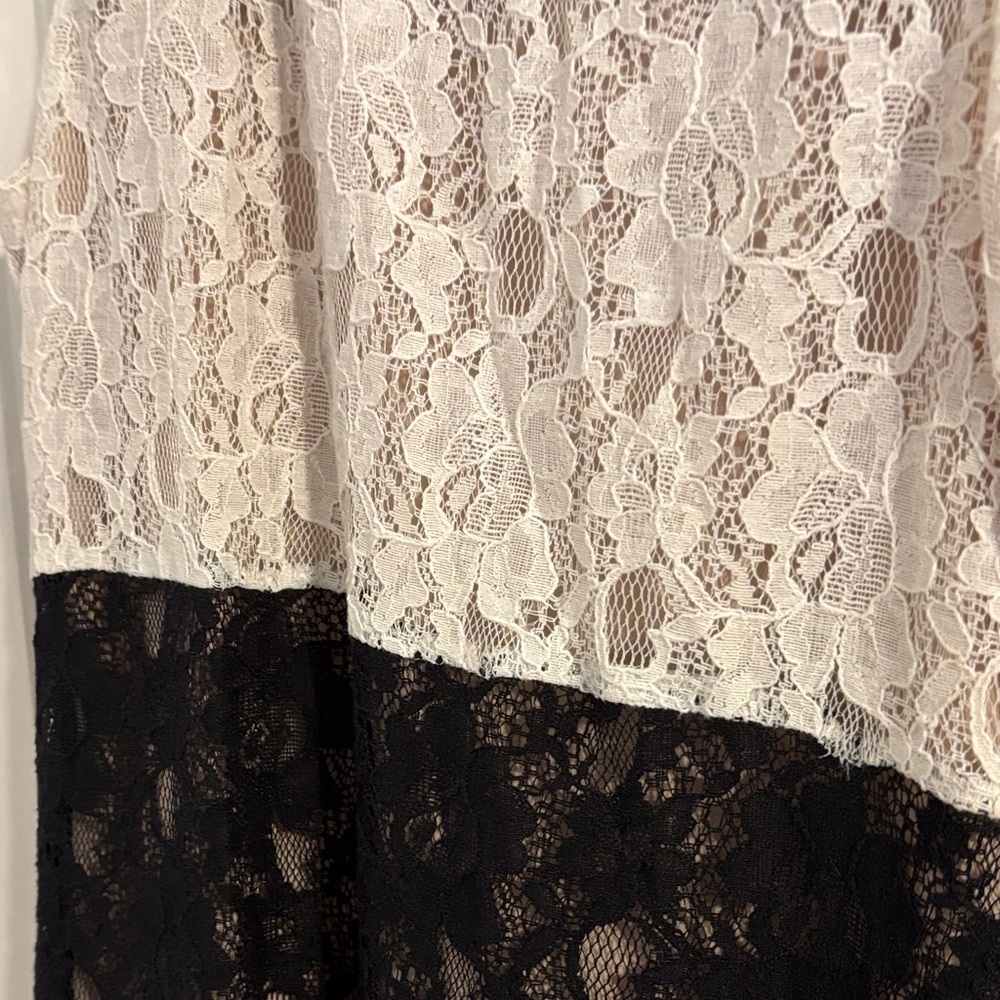 Jessica Simpson White and Black Lace Mini Dress - Picture 4 of 8